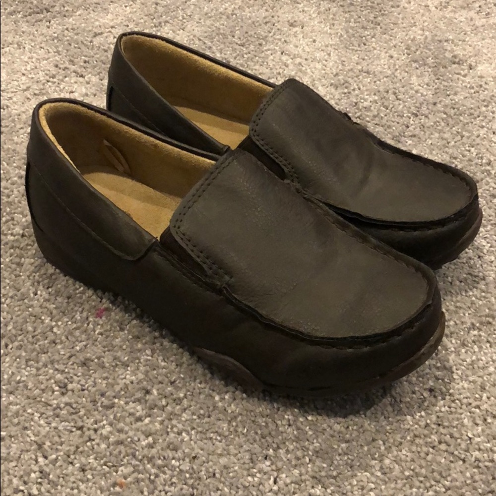 Brown slip in shoes. Size 1
